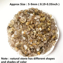 50g 100g Natural Golden Rutile Quartz Tumbled Chips Stone