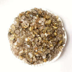 50g 100g Natural Golden Rutile Quartz Tumbled Chips Stone