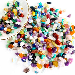 Mixed Crystal Chips Polished Stones for Jewelry Making and Decor