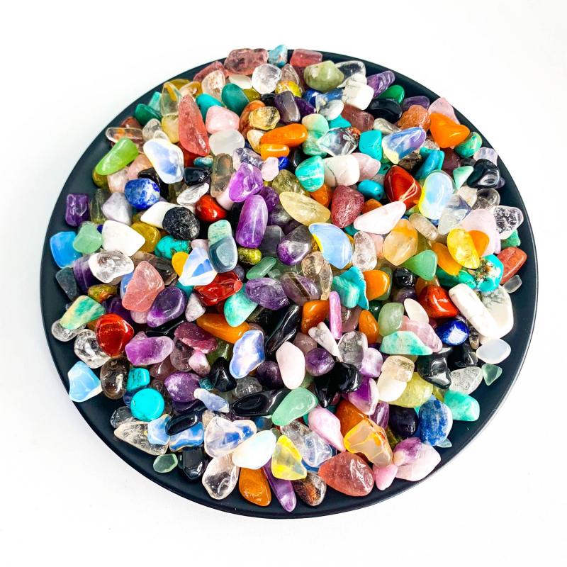Mixed Crystal Chips Polished Stones for Jewelry Making and Decor