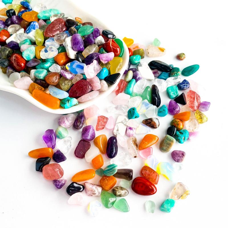 Mixed Crystal Chips Polished Stones for Jewelry Making and Decor