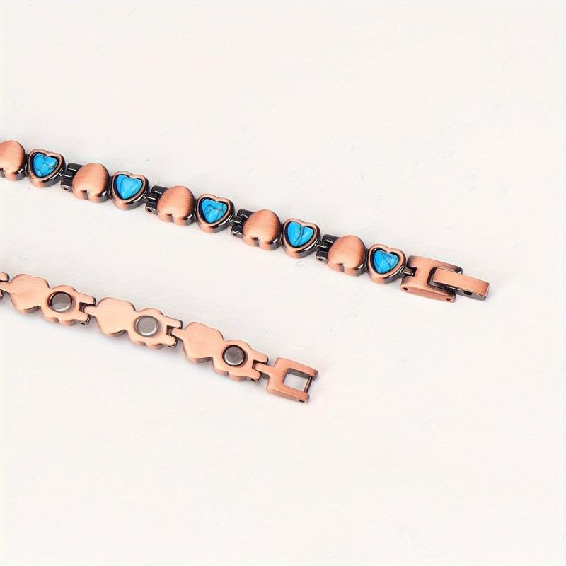 Women's Turquoise Heart Magnetic Adjustable Bracelet Gift
