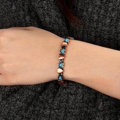 Women's Turquoise Heart Magnetic Adjustable Bracelet Gift