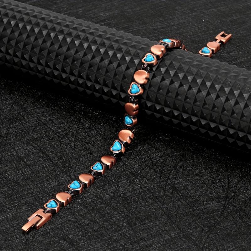 Women's Turquoise Heart Magnetic Adjustable Bracelet Gift