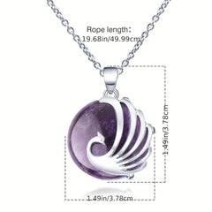 Bohemian Phoenix Stone Pendant Necklace Drunken Purple Crystal Opal Jewelry