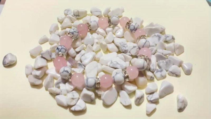 Rose Quartz Bangle Pine Stone Beaded Bracelet