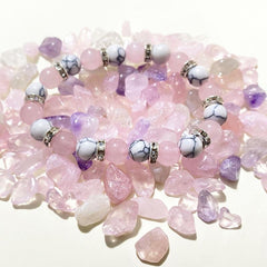 Rose Quartz Bangle Pine Stone Beaded Bracelet