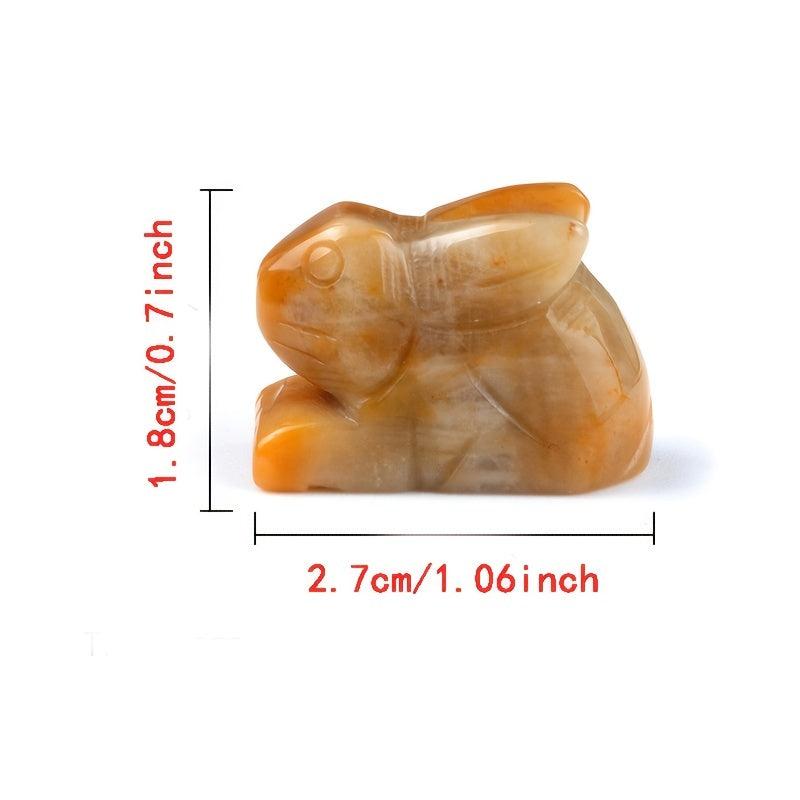 Healing Crystals Rabbit Stone Animal Ornament Rose Quartz Jade Reiki Figurine