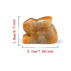 Healing Crystals Rabbit Stone Animal Ornament Rose Quartz Jade Reiki Figurine