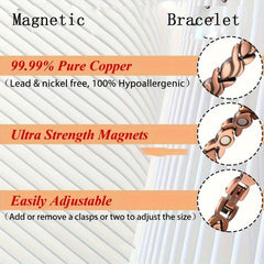 Magnetic Copper Bracelet for Women with Magnets 99.99% Solid Copper