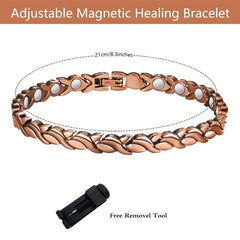 Magnetic Copper Bracelet for Women with Magnets 99.99% Solid Copper