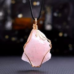 Natural Amethyst Stone Pendant Necklace Healing Crystal Gemstone Jewelry