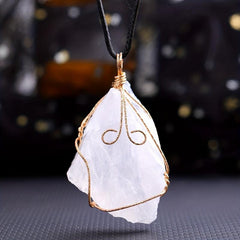 Natural Amethyst Stone Pendant Necklace Healing Crystal Gemstone Jewelry