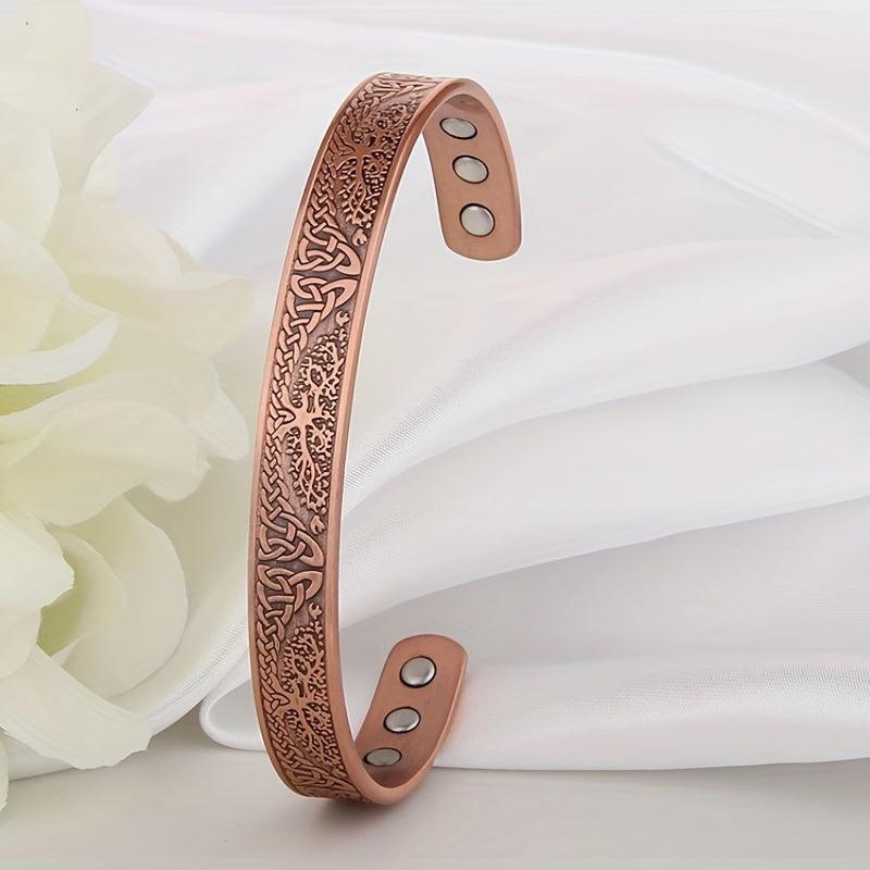 2 Pack Magnetic Copper Bracelets For Women And Men - 99.9% Copper Cuff Bangle
