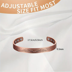 2 Pack Magnetic Copper Bracelets For Women And Men - 99.9% Copper Cuff Bangle