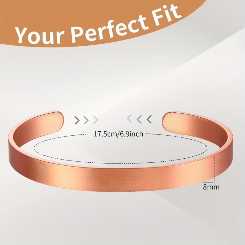 2 Pack Magnetic Copper Bracelets For Women And Men - 99.9% Copper Cuff Bangle