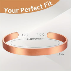 2 Pack Magnetic Copper Bracelets For Women And Men - 99.9% Copper Cuff Bangle