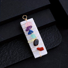3pcs 7 Chakra Gypsum Pendant Selenite Crystal Stick for Healing Energy
