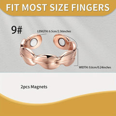 Copper Magnetic Bracelet Men Women Cuff Bangle Thumb Ring Adjustable Size