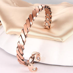 Copper Magnetic Bracelet Men Women Cuff Bangle Thumb Ring Adjustable Size
