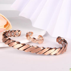 Copper Magnetic Bracelet Men Women Cuff Bangle Thumb Ring Adjustable Size