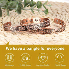 Magnetic Copper Bracelet And Rings 3500 Gauss Magnets Adjustable Jewelry