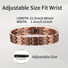 Copper Men's Magnetic Bracelet Adjustable Size Copper Jewelry Gift