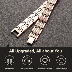 Copper Men's Magnetic Bracelet Adjustable Size Copper Jewelry Gift