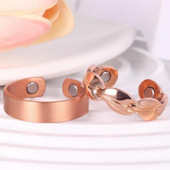 Adjustable Copper Magnetic Rings for Women - Set of 2