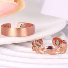Adjustable Copper Magnetic Rings for Women - Set of 2