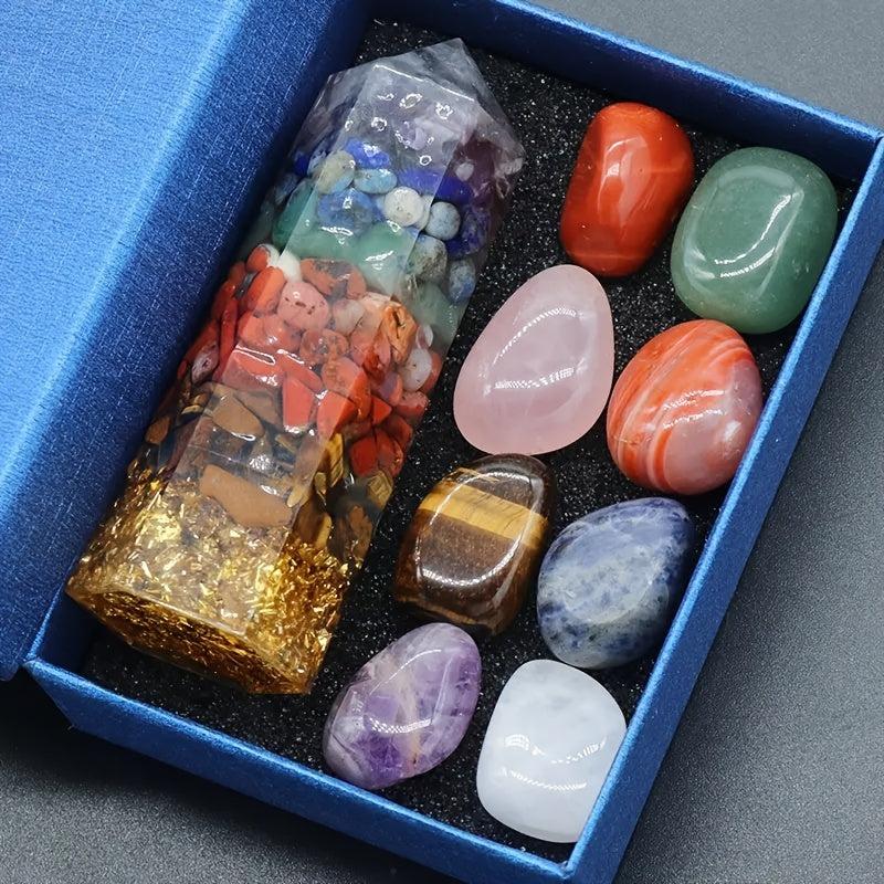 7pcs Natural Crystal 7 Chakras Gemstone Set Healing Stone Yoga Balance Energy