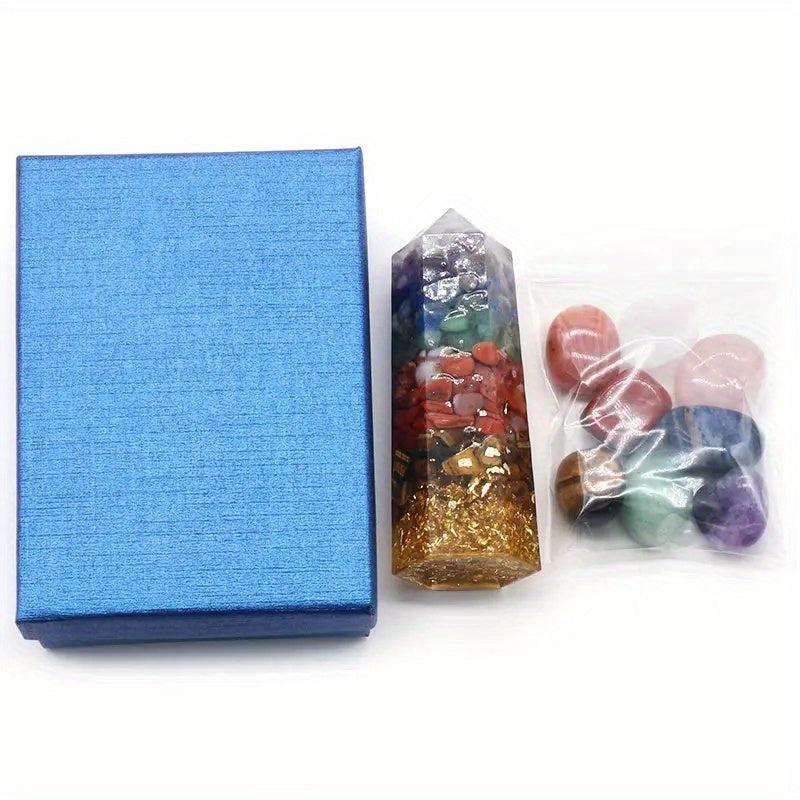7pcs Natural Crystal 7 Chakras Gemstone Set Healing Stone Yoga Balance Energy