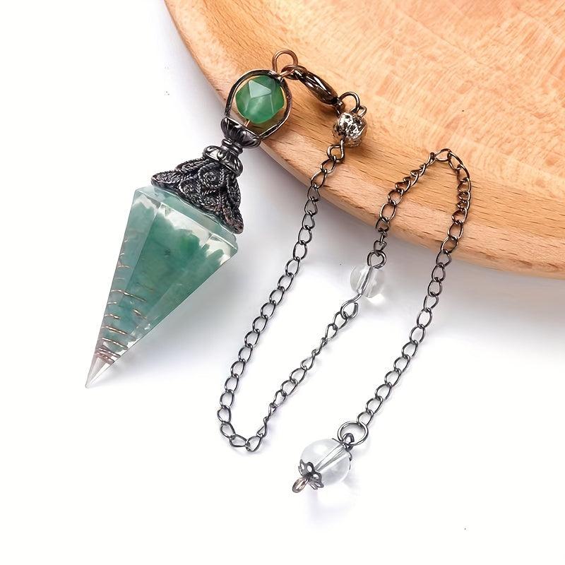 Natural 7 Chakra Crystal Pendulum Reiki Gem Chip Orgone Pendulum