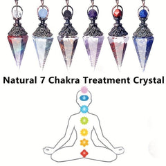 Natural 7 Chakra Crystal Pendulum Reiki Gem Chip Orgone Pendulum
