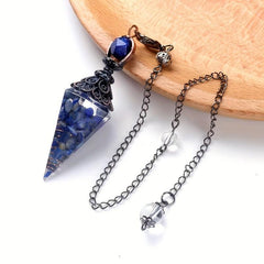 Natural 7 Chakra Crystal Pendulum Reiki Gem Chip Orgone Pendulum