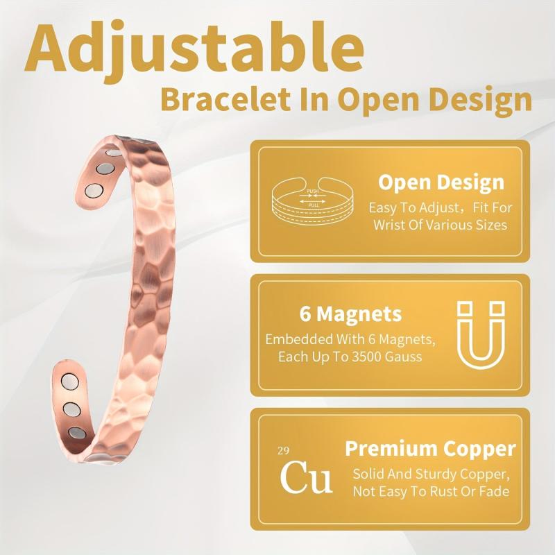 Magnetic Copper Bracelet for Men Women - Pure Copper with Strong Magnets