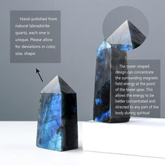 Labradorite Healing Crystal Mini Tetrahedral Wand Single Point Crystal Tower