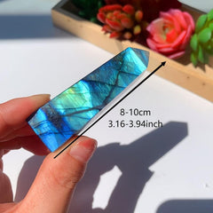 Labradorite Healing Crystal Mini Tetrahedral Wand Single Point Crystal Tower
