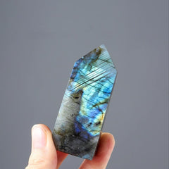 Labradorite Healing Crystal Mini Tetrahedral Wand Single Point Crystal Tower