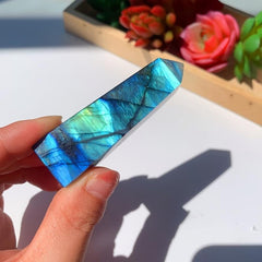 Labradorite Healing Crystal Mini Tetrahedral Wand Single Point Crystal Tower