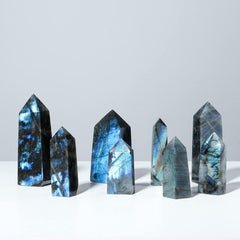 Labradorite Healing Crystal Mini Tetrahedral Wand Single Point Crystal Tower