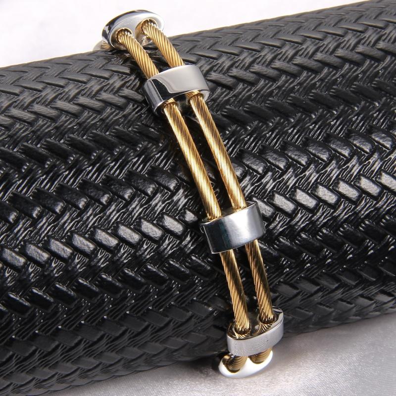 Men's Magnetic Bracelet Titanium Steel Adjustable Length Cuff Bangle Dad