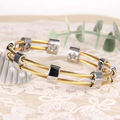 Men's Magnetic Bracelet Titanium Steel Adjustable Length Cuff Bangle Dad