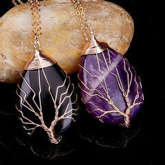 Tree Of Life Gemstone Pendant Chakra Beads DIY Necklace