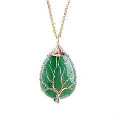 Tree Of Life Gemstone Pendant Chakra Beads DIY Necklace