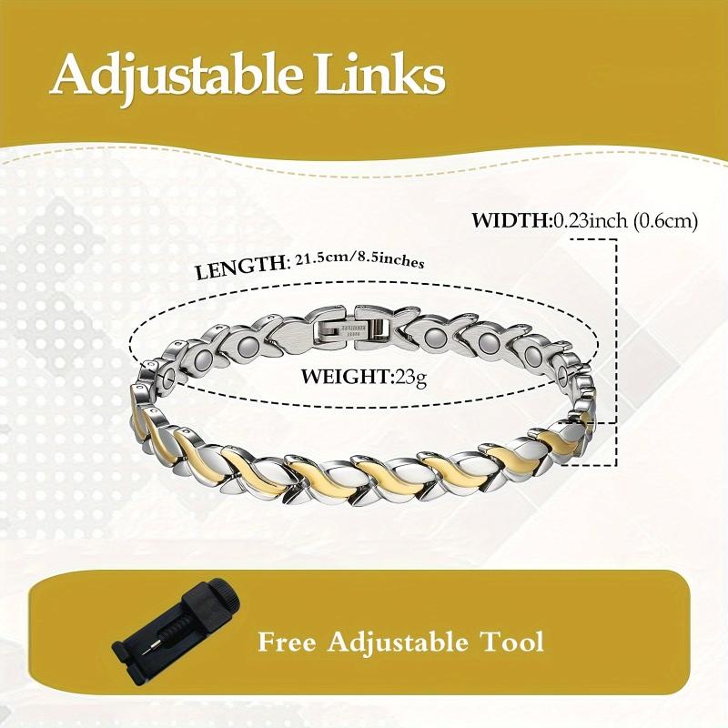 Magnetic Bracelet for Women Copper Rings Titanium Steel Magnetic Links