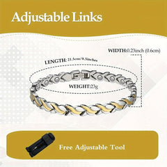 Magnetic Bracelet for Women Copper Rings Titanium Steel Magnetic Links