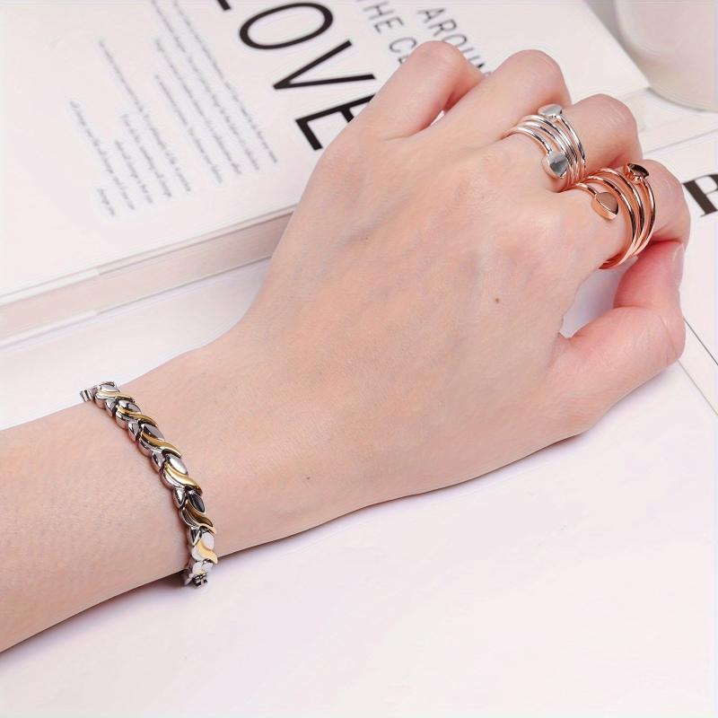 Magnetic Bracelet for Women Copper Rings Titanium Steel Magnetic Links
