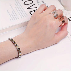 Magnetic Bracelet for Women Copper Rings Titanium Steel Magnetic Links
