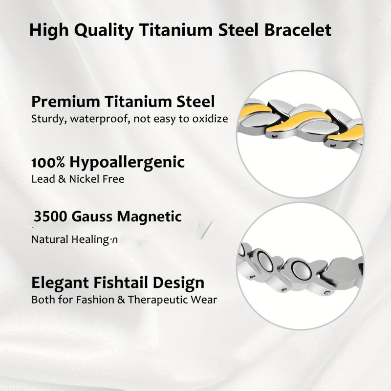 Magnetic Bracelet for Women Copper Rings Titanium Steel Magnetic Links